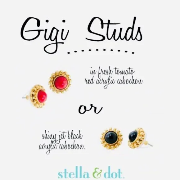 :: Stella & Dot⚜️🌚Black Gigi Studs - Picture 2 of 5